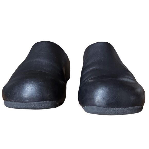 FitFlop SHUV Black Leather Clogs 10 Comfort Work Slip-On Mules - Picture 12 of 15